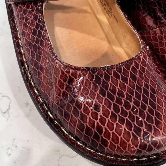 ALEGRIA Textured Patent Slip-On Mary Jane Snake Print Leather / EU 37 / US 7-7.5 - Picture 10 of 16